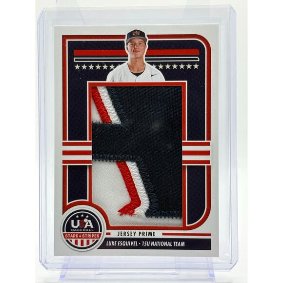 2025 Panini Stars & Stripes USA Baseball LUKE ESQUIVEL Jersey Prime Patch 19/30 - Picture 1 of 2